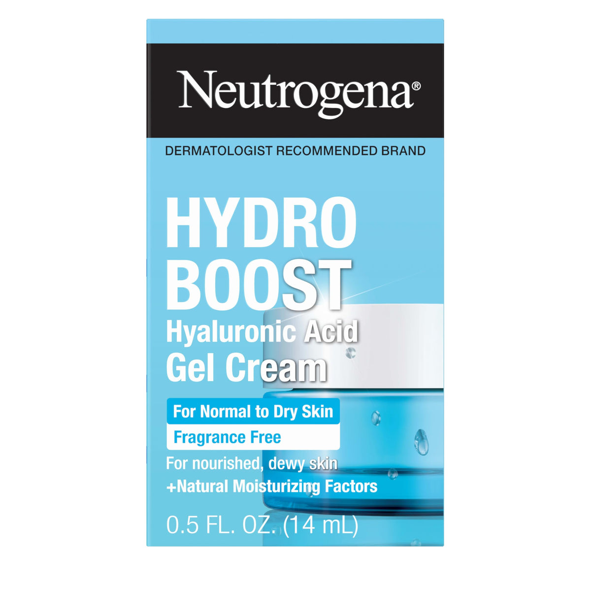 Neutrogena Hydro Boost Gel Cream Fragrance Free, Hyaluronic Acid Facial Moisturizer for Normal to Dry Skin, Lightweight Gel Moisturizer for Hydrated Beauty & Personal Care Neutrogena