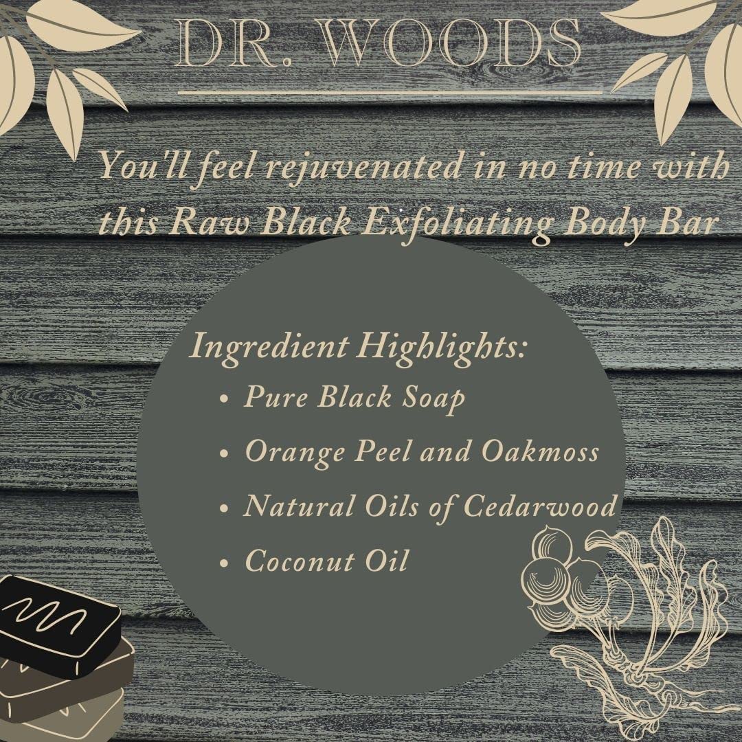 Dr Woods Bar Soap Raw Blk Size 5.25z Dr Woods Bar Soap Raw Blk 5.25z Beauty & Personal Care Dr. Woods