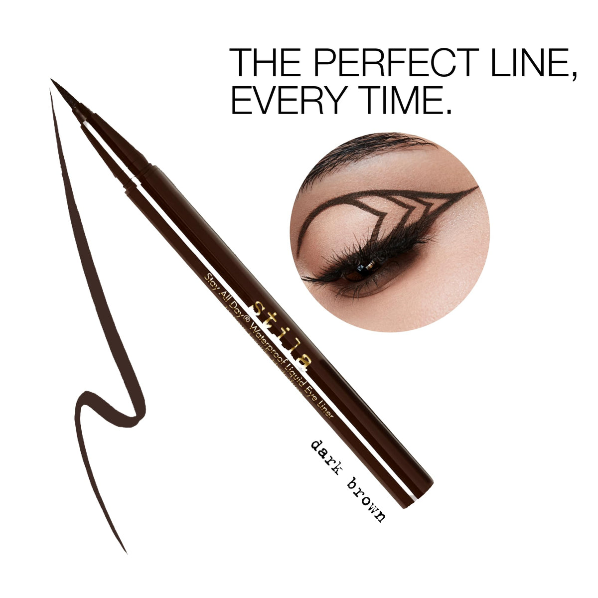 Stila Stay All Day Waterproof Liquid Eye Liner, Dark Brown, 1 Count (Pack of 1) Beauty & Personal Care stila