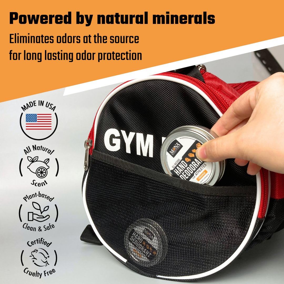 Hand Deodorant for Athletes - Deodorize and Nourish hands - Absorbs Moisture - 100% Natural, Vegan and Cruelty-Free - For Sports Players with Gloves Beauty and Personal Care MONA