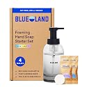 BLUELAND Hand Soap Starter Set, 1 Refillable Glass Foaming Hand Soap Dispenser in Slate with 4 Refill Tablets, Variety Scents, 4 x 9 Fl oz Beauty & Personal Care BLUELAND