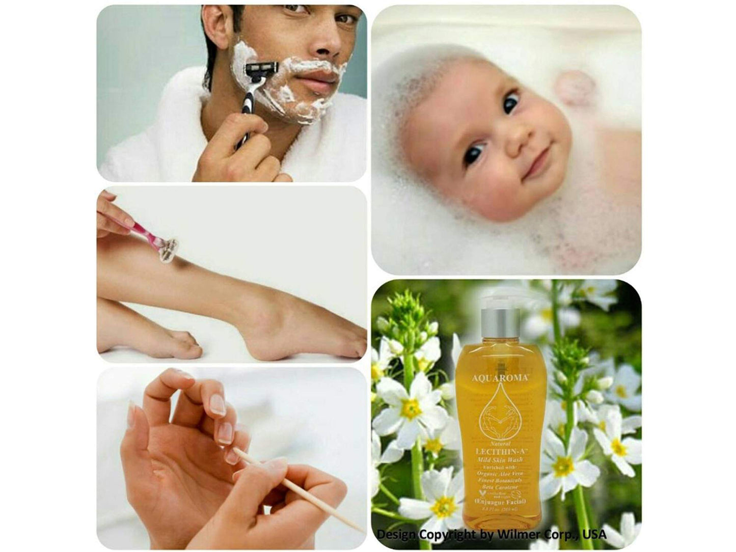 Lecithin-A Mild Skin Wash Face, Hands, Body and Shaving Beauty & Personal Care AQUAROMA HEALTH & BEAUTY
