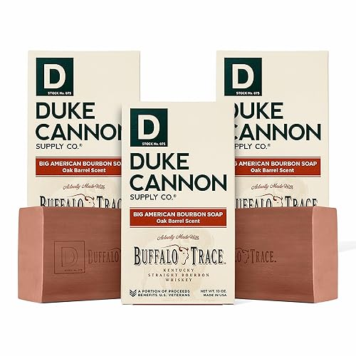 Duke Cannon Supply Co. Big Brick of Soap Bar for Men Big American Bourbon (Charred Oak Barrel Scent) - Extra Large, All Skin Types, 10 oz. (3 Pack) Beauty & Personal Care Duke Cannon Supply Co.