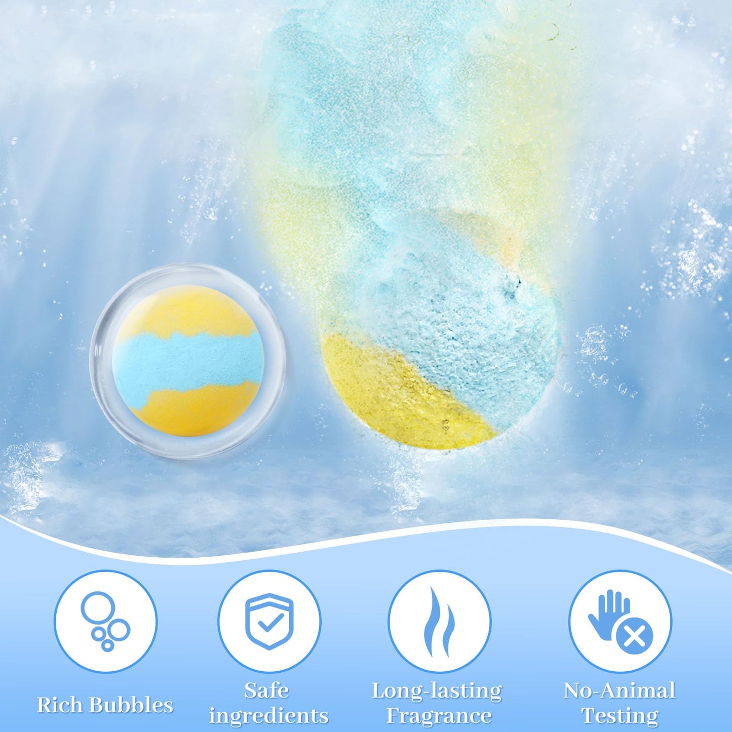 TranquilBliss Bath Bombs Set 50 PCS with 10 Rich Scents, Bath Bombs for Women, Natural Bubble Bombs with Shea Butter & Safe Oil, Ideal for Mother's Beauty and Personal Care TranquilBliss