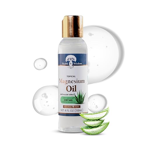 Health & Wisdom Pure Magnesium Oil with Aloe Vera - Topical Muscle & Joint Relief- Natural and Pure USP Grade Extra Strength Magnesium - Enhanced Beauty & Personal Care Health and Wisdom