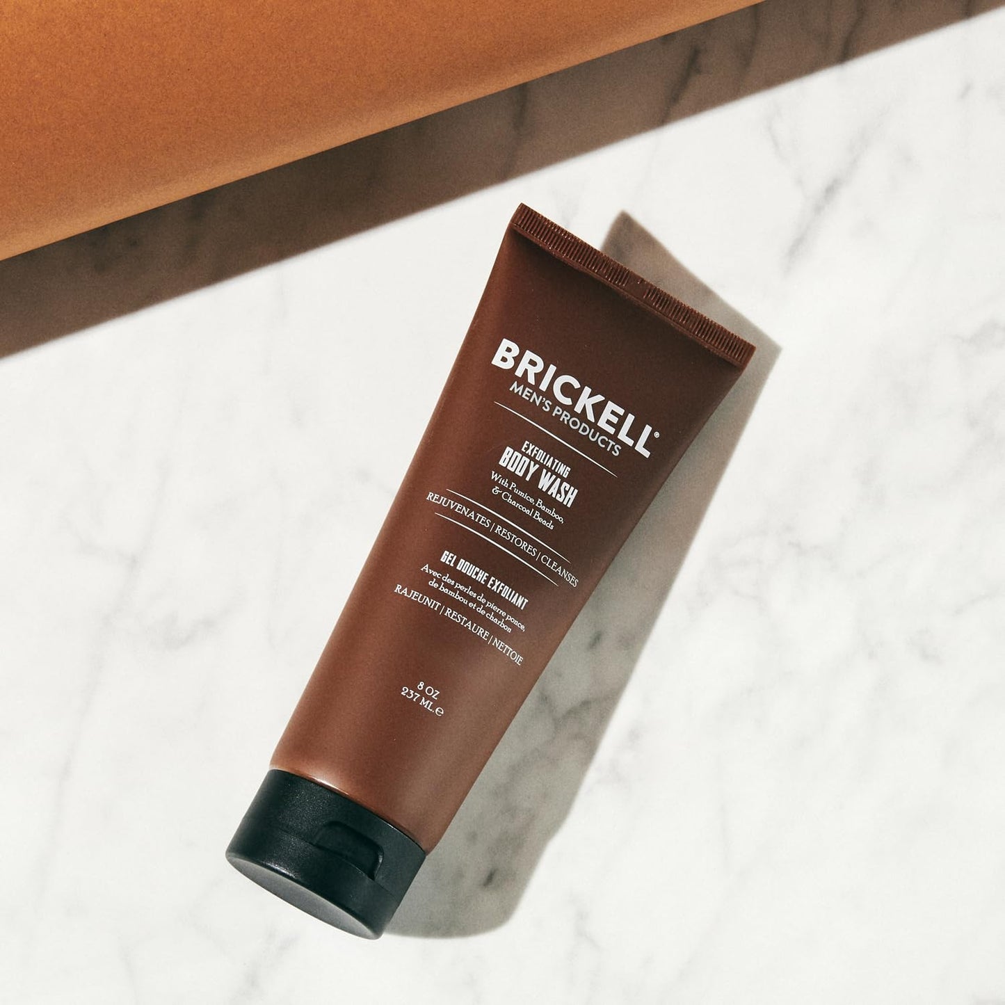Brickell Men's Exfoliating Body Wash, Body Scrub and Gel Wash to Cleanse and Reveal Fresh, Clear Skin, With Bamboo, Charcoal, and Pumice, 8oz, Fresh Beauty & Personal Care Brickell Men's Products