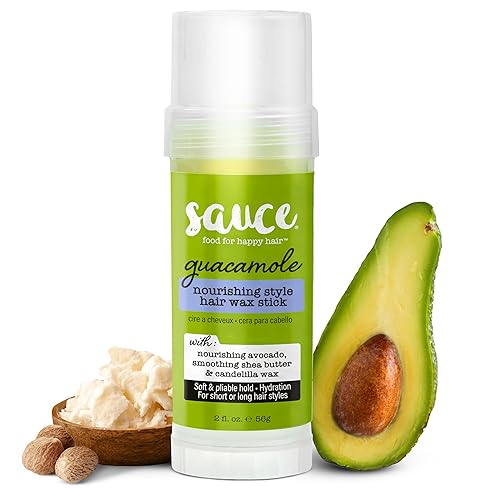 SAUCE BEAUTY Guacamole Hair Wax - Paraben & Sulfate Free, Moisturizing Avocado Oil & Shea Butter Wax for Styling Flyaway & Brittle Hair (2 oz) Beauty & Personal Care SAUCE BEAUTY