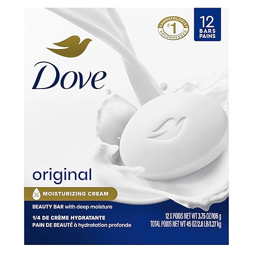 Dove Beauty Bar Soap 12 Bars Original, for Soft, Smooth Skin, with 1/4 Moisturizing Cream 3.75 oz Beauty & Personal Care Dove