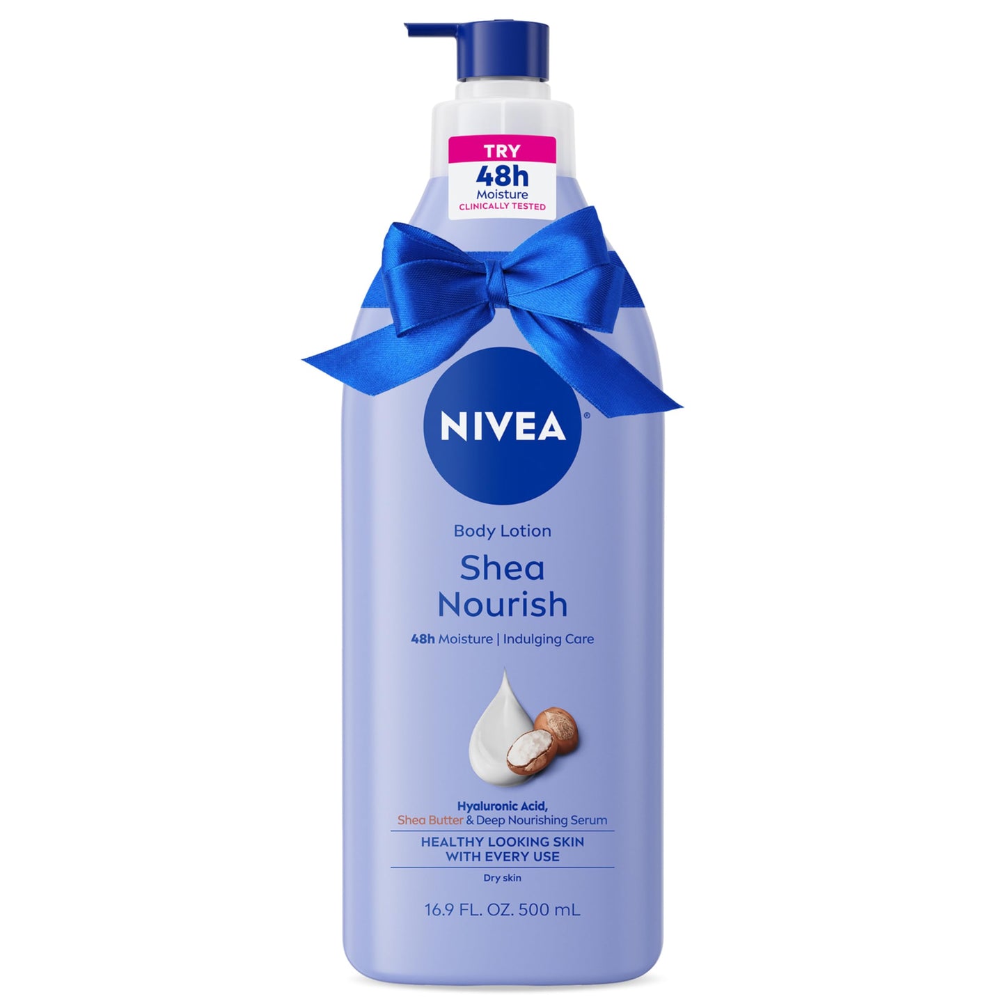NIVEA Shea Nourish Body Lotion for Dry Skin with Hyaluronic Acid, Shea Butter and Deep Nourishing Serum, 48-Hour Body Moisturizer, 16.9 Fl Oz Pump Beauty & Personal Care NIVEA