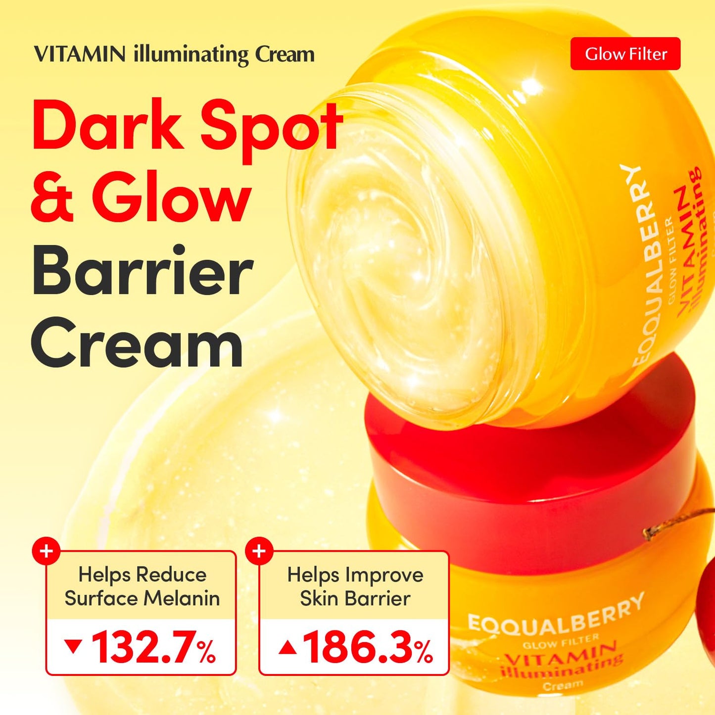EQQUALBERRY Vitamin Illuminating Cream | Vitamin C & 5% Niacinamide+3% TXA | Dark Spots & Ceramide Barrier Strength Face Moisturizer | Glowy Beauty and Personal Care EQQUALBERRY