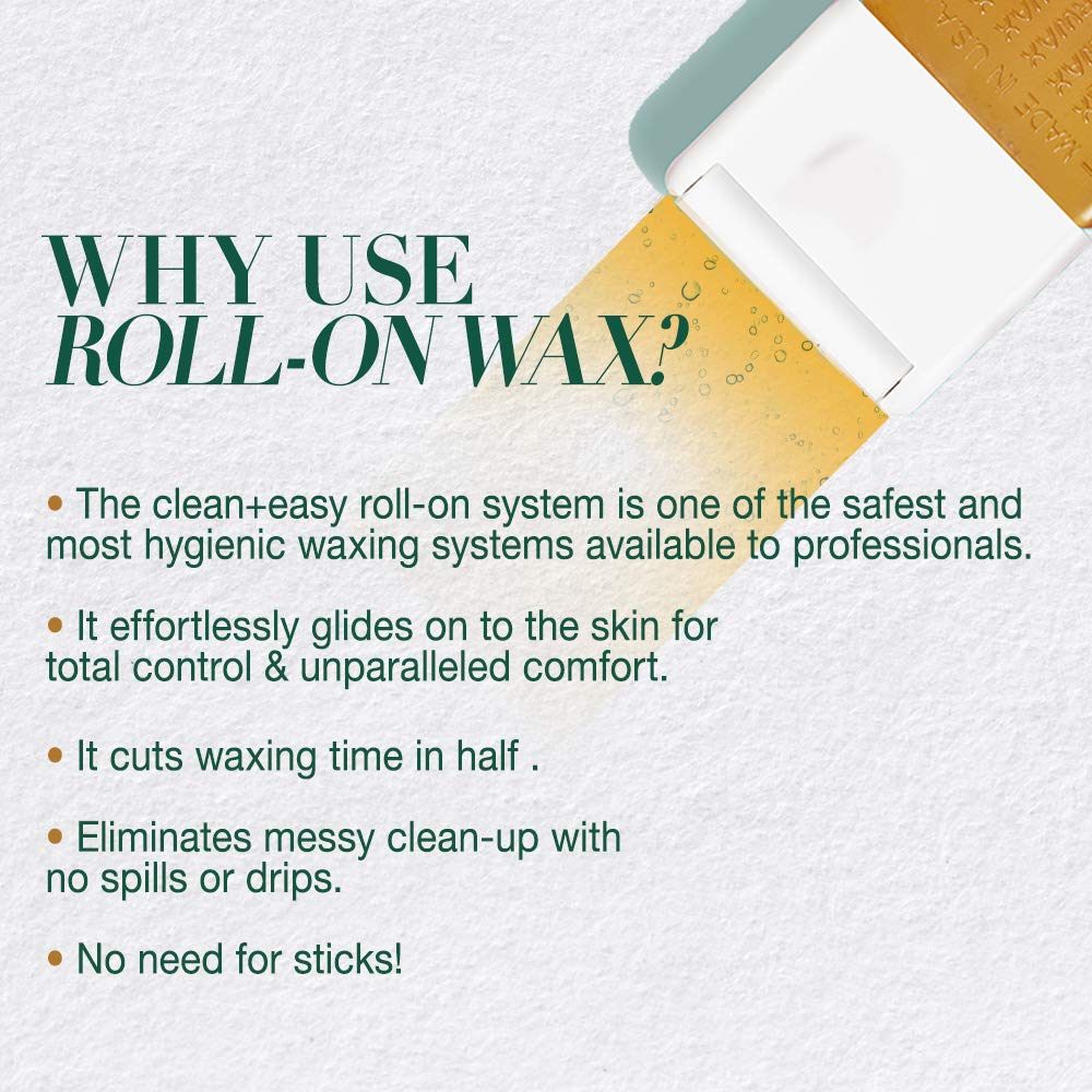 Clean + Easy Large Wax Roller Heads - Roll On Wax Refill Applicators for Waxing Cartridge, Hair Removal for Legs & Body, 24 Pack Beauty and Personal Care Clean + Easy