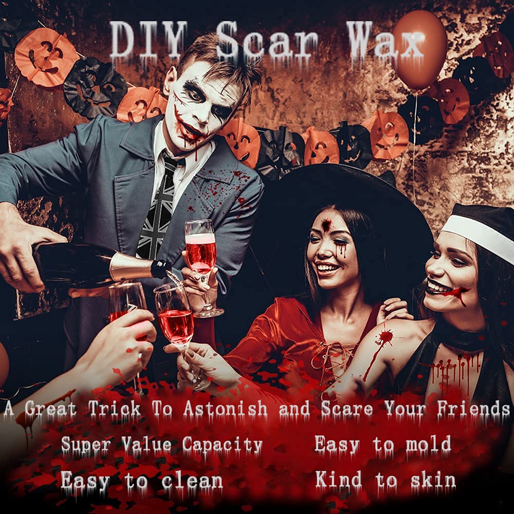 Go Ho Nose and Scar Wax(1.4 oz),Fake Molding Wound Skin Wax,Body Paint Fake Nose Stage Zombie Cosplay Costume SFX Makeup with Spatula,Makeup Special Beauty & Personal Care Go Ho