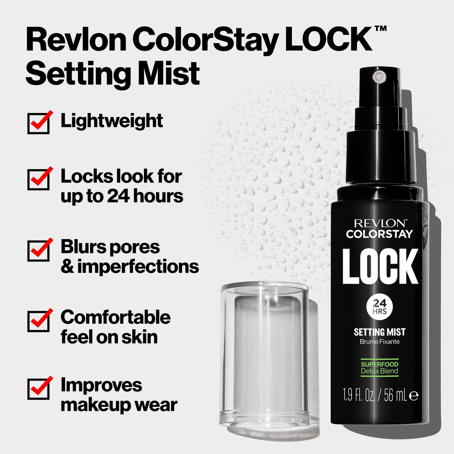 Revlon Colorstay 24 Hr Lock Setting Mist, Keeps Face Makeup from Melting & Fading, Mattifying, Blurring & Oil Absorbing Spray, Transfer-Proof & Mask Beauty & Personal Care REVLON