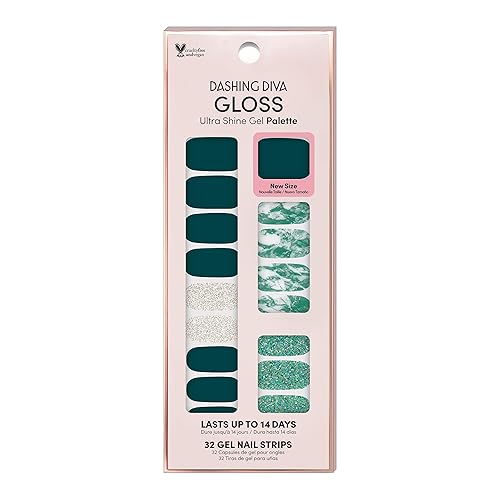 Dashing Diva Gloss Nail Strips - Ivy Opal | UV Free, Chip Resistant, Long Lasting Gel Nail Stickers | 32 Wraps, Prep Pad, Nail File Beauty & Personal Care Dashing Diva