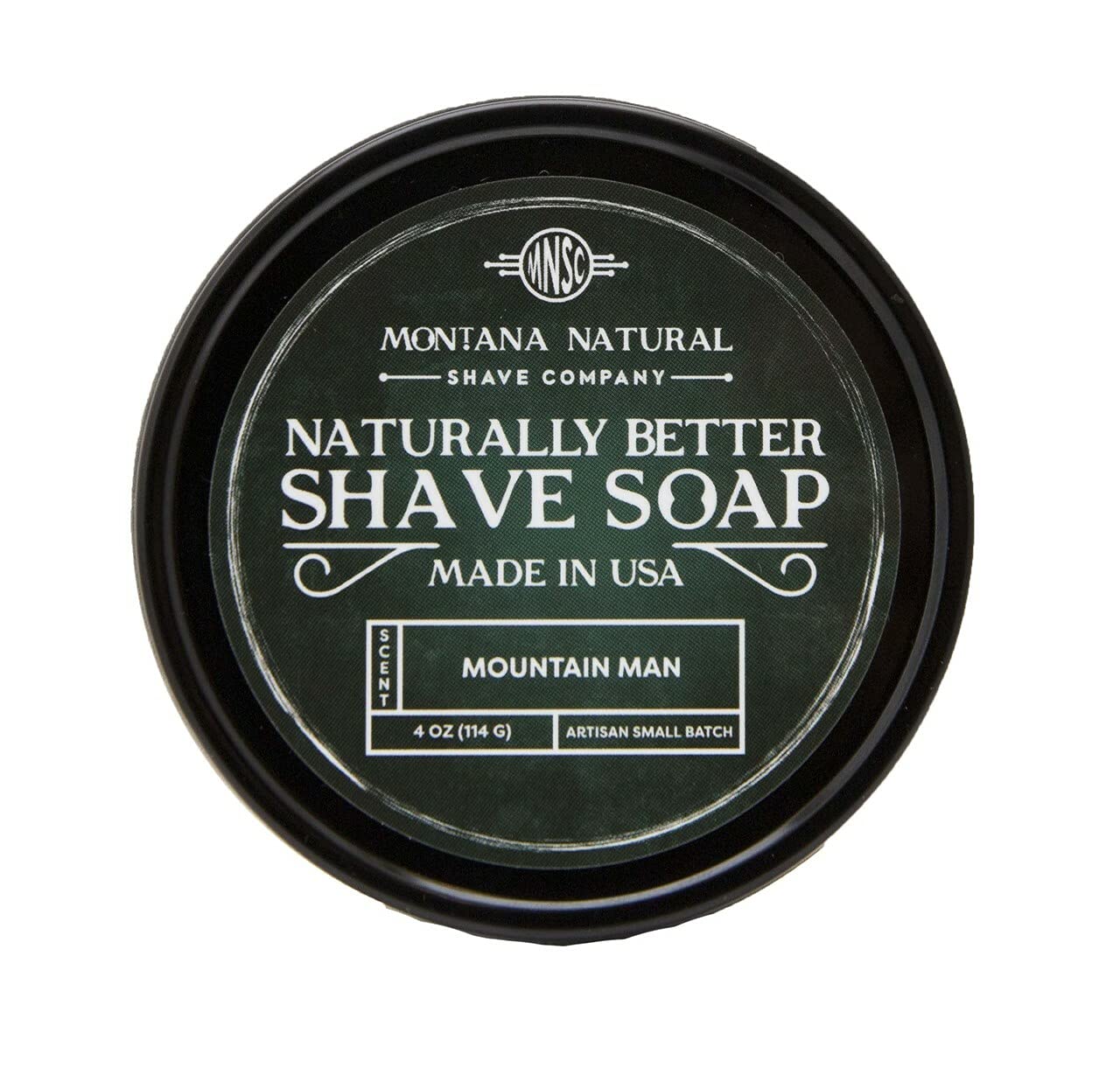 MNSC Mountain Man Artisan Small Batch Shave Soap for a Naturally Better Shave - Smooth Shave, Hypoallergenic, Prevent Nicks, Cuts, and Razor Burn Beauty and Personal Care Montana Natural Shave Company