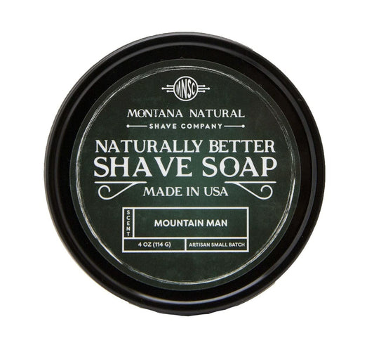 MNSC Mountain Man Artisan Small Batch Shave Soap for a Naturally Better Shave - Smooth Shave, Hypoallergenic, Prevent Nicks, Cuts, and Razor Burn Beauty and Personal Care Montana Natural Shave Company