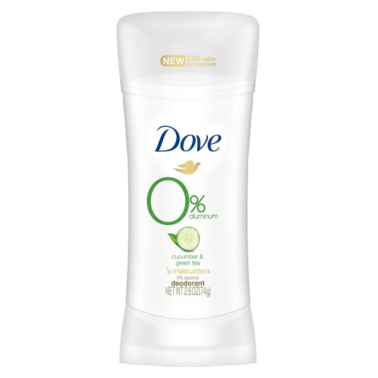 Dove 0% Aluminum Deodorant for Women ¼ Moisturizers Cucumber & Green Tea with 24-Hour Odor Protection,2.6 Ounce (Pack of 3) Beauty and Personal Care Dove