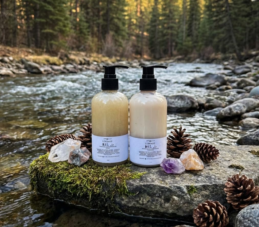 Wild Hermit Wellness Del Ju Plant Based Milk Protein Shampoo and Conditioner with Aloe, Flax Seed, Plum Kernel Extract, Vitamin Rich, Sulfate Free Beauty & Personal Care Wild Hermit Wellness