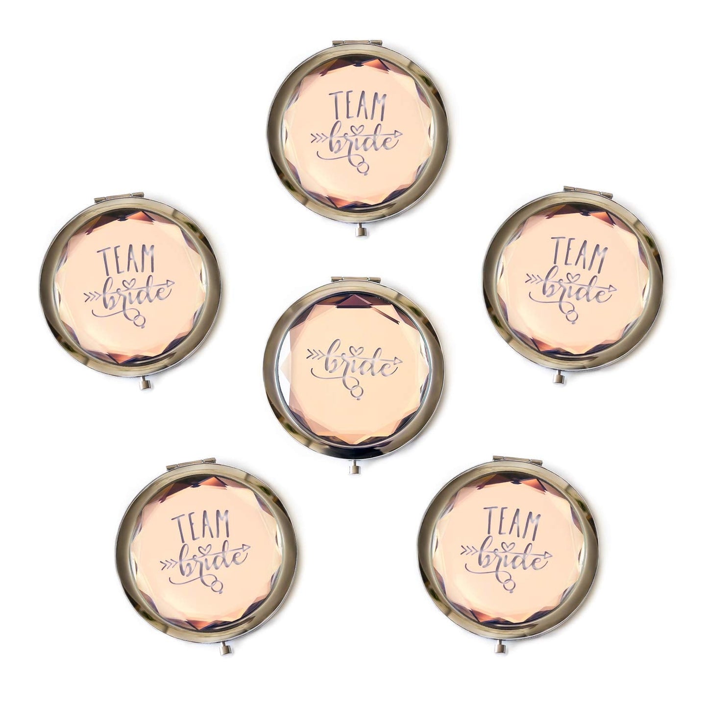 Customizable World Set of 6 Small Mirror Pocket Bride Tribe Gifts Bachelorette Bridesmaid Gift Favors, I Do Crew Beauty & Personal Care Customizable World