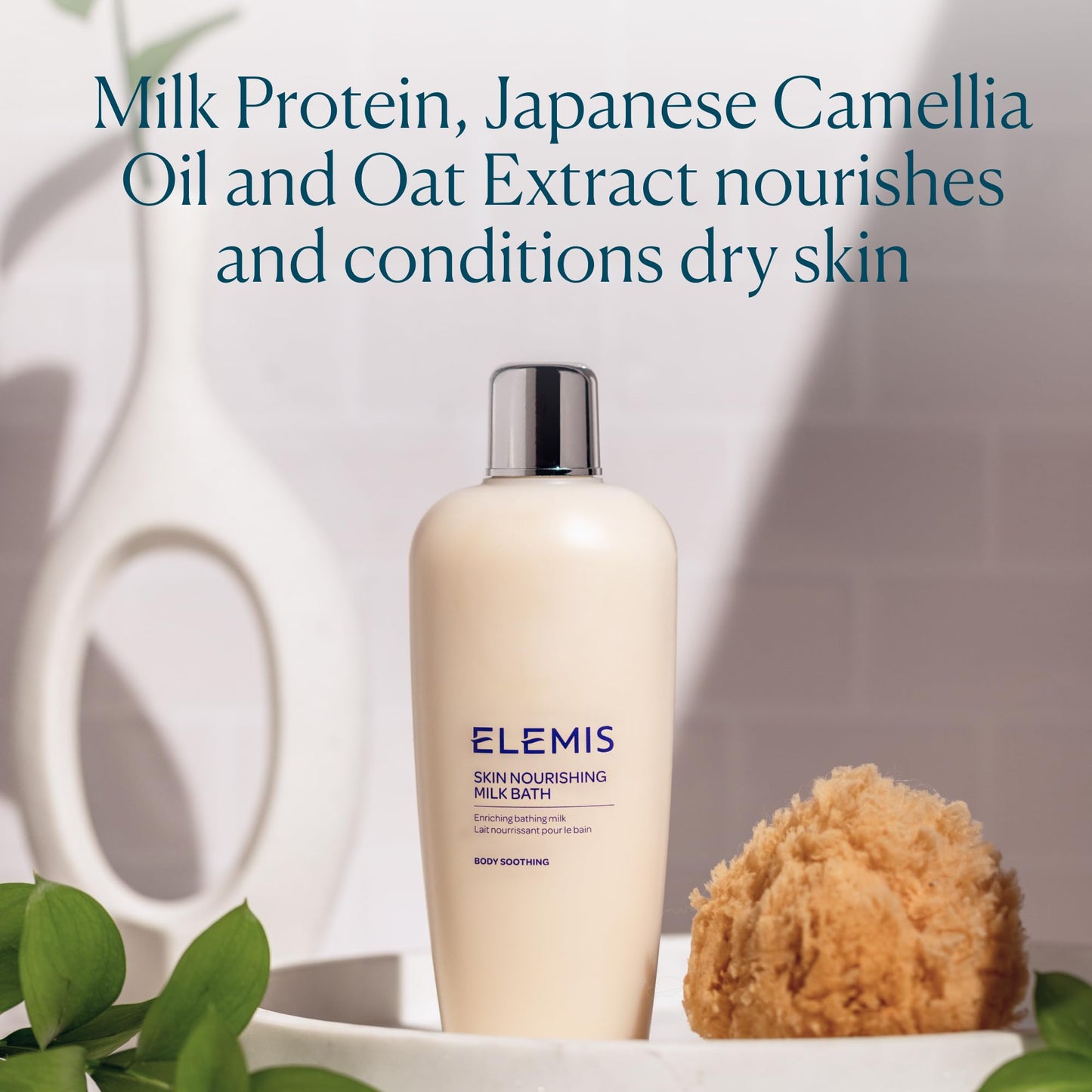 ELEMIS Skin Nourishing Milk Bath 400ml - Softening Body Cleanser for Dry Skin, Gently Moisturizes & Soothes with Milk Protein & Oat Extract Beauty & Personal Care ELEMIS