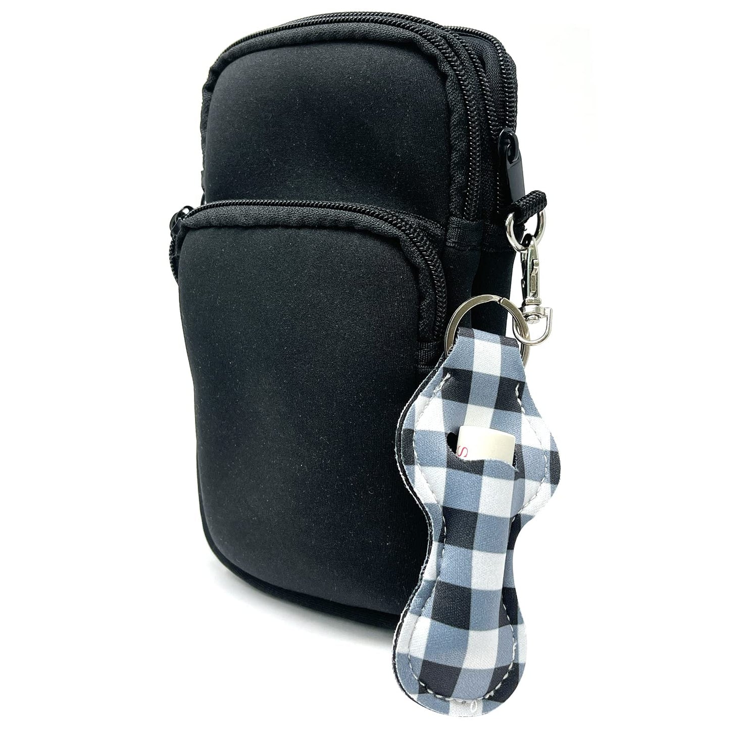 allydrew 10 Pack Chapstick Holder Keychain, Keyring for Lip Balm Lip Gloss Lipstick with 10 Pieces Metal Keyring Clasps, Blue & White Plaid Beauty & Personal Care allydrew