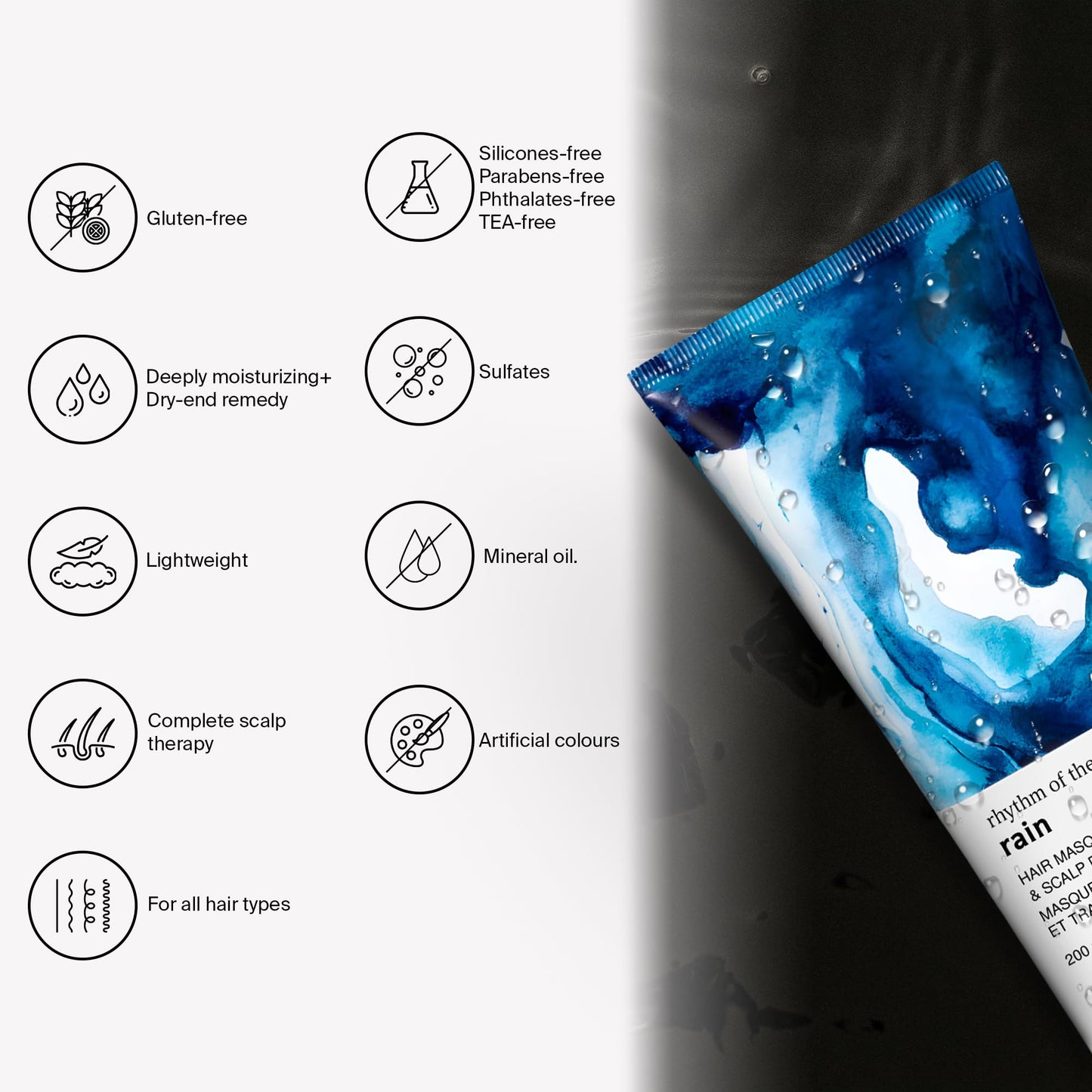 Voir Haircare Rhythm of the Rain Deep Conditioning Hair Mask with Argan Oil + Rosebay & Red Clover Extracts - Hair Mask for Damaged Hair - Scalp Beauty & Personal Care Voir Haircare