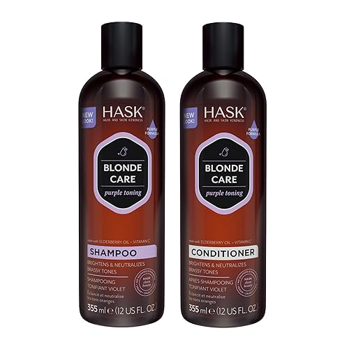 HASK Blonde Care Shampoo + Conditioner Set for Blonde Hair | Sulfate-Free, Gluten-Free, Vegan, Color Safe | 12oz each Beauty & Personal Care HASK