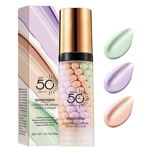 3 In 1 Primer for Face Before Makeup, SPF 50,Sunscreen Isolation Cream Face Tinted Moisturizer, One Step Color Corrector, Makeup Primer Oil Control Beauty and Personal Care Deepmind Default Title