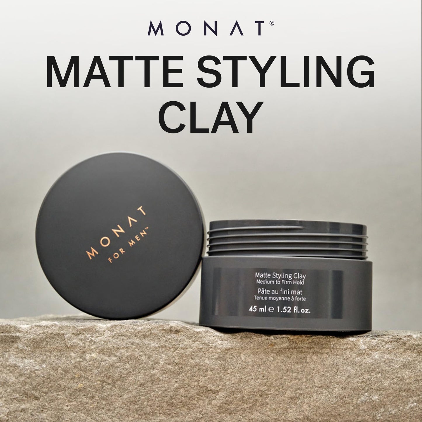 MONAT Matte Styling Clay for Men - Water and Clay-Based Hair Paste to Create Thicker-Looking Hair, Easy-to-Shape Net Wt. 45 ml / 1.52 fl. oz. Beauty & Personal Care MONAT