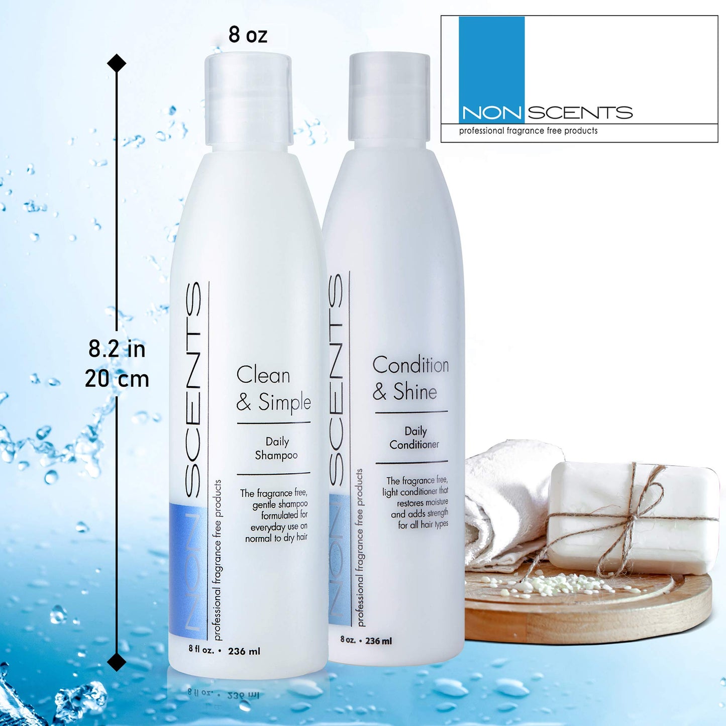Nonscents - Fragrance Free Shampoo and Conditioner Set - Organic Formula - Hydrating Shampoo for Dry Hair, Moisturizing and Unscented Shampoo Beauty & Personal Care Nonscents Professional Fragrance Free Products
