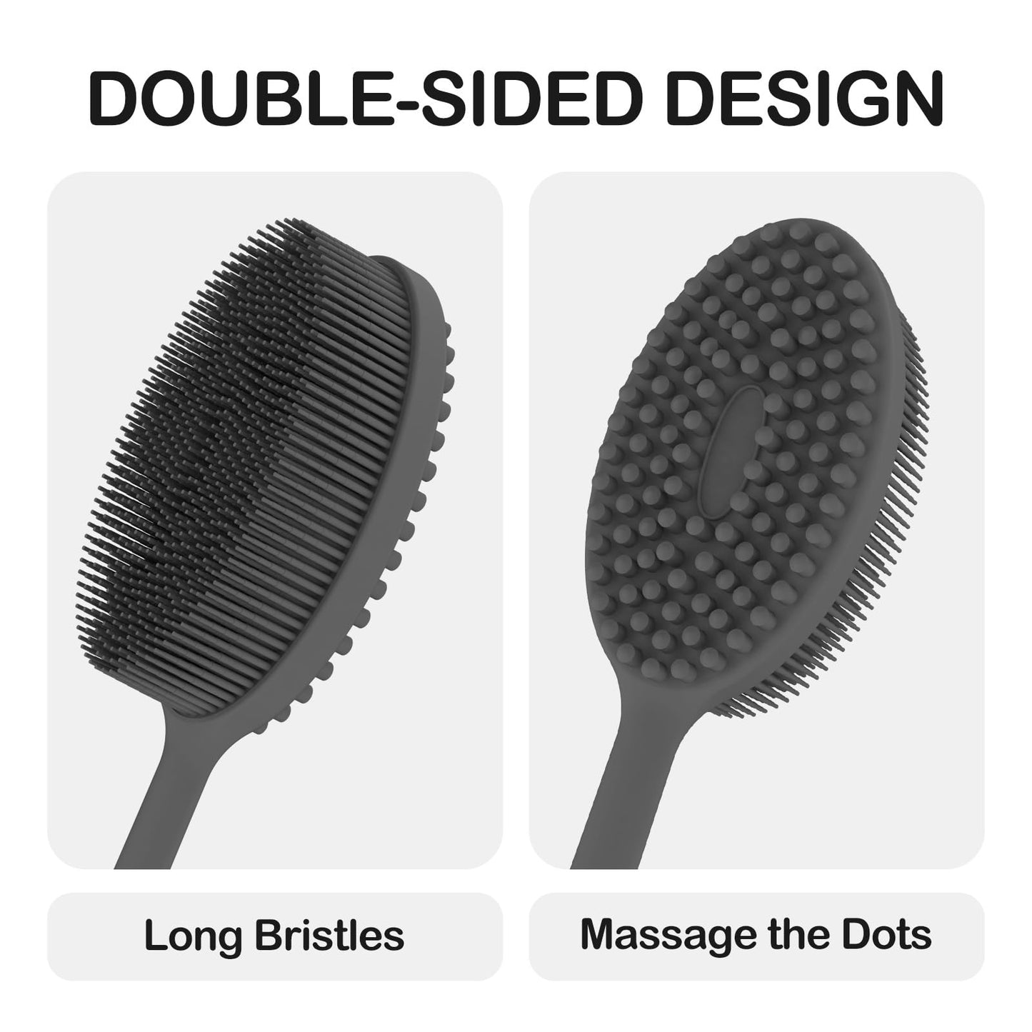 MateeyLife Silicone Body Scrubber Exfoliator with Handle, Gentle Back Scrubber for Shower, Bath Scrubber for Body Beauty and Personal Care MateeyLife