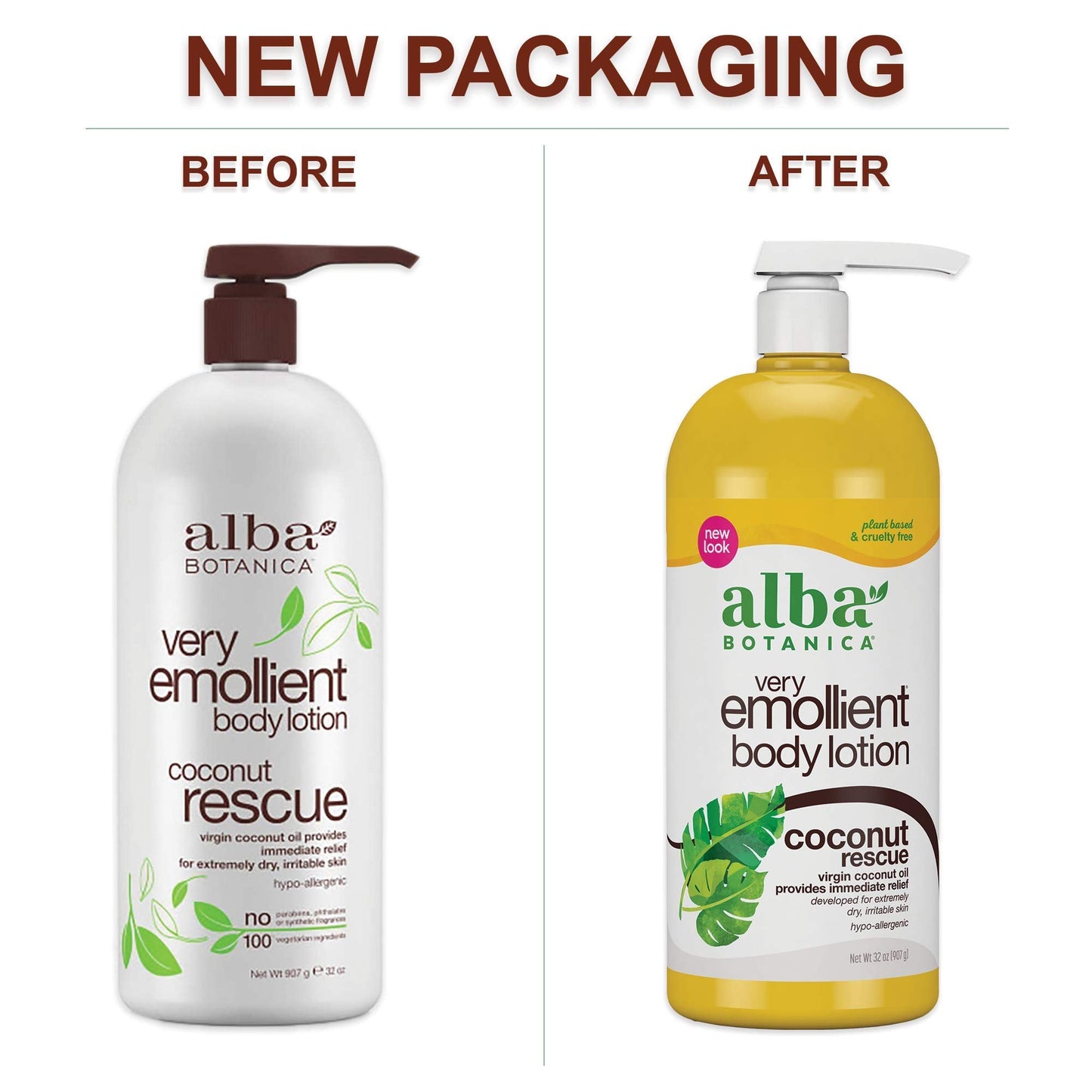 Alba Botanica Very Emollient Body Lotion, Coconut Rescue, 32 oz. (Packaging May Vary) Beauty & Personal Care Alba Botanica