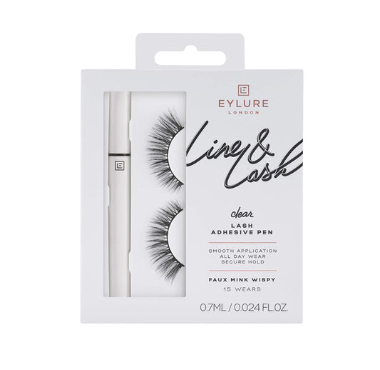 Eylure Line & Lash Kit, Clear Lash Glue Pen and False Lashes, Faux Mink Wispy Beauty & Personal Care Eylure