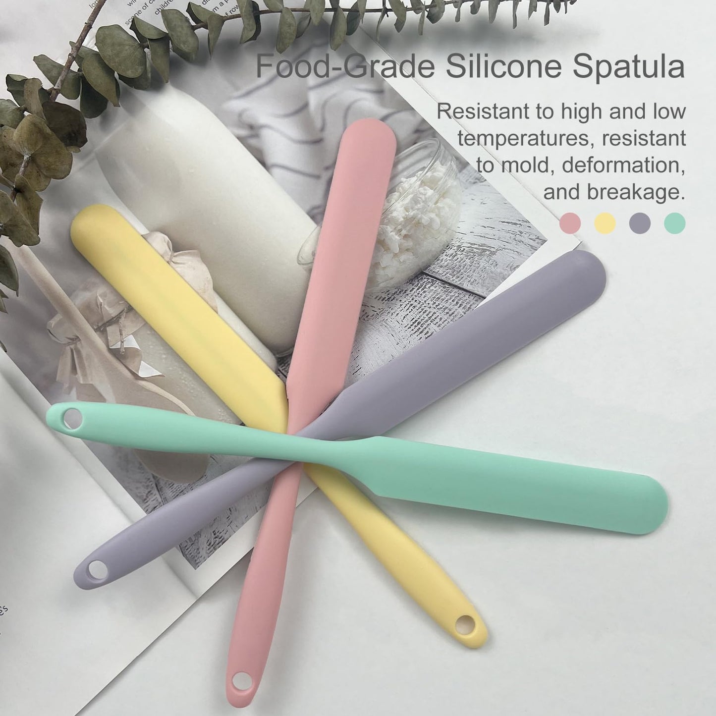 Jaasuee 4-Piece Non-Stick Wax Spatulas Set, Silicone Waxing Applicators for Hair Removal, Home Salon Body Use (Pink, Yellow, Purple, Green) Beauty and Personal Care Jaasuee