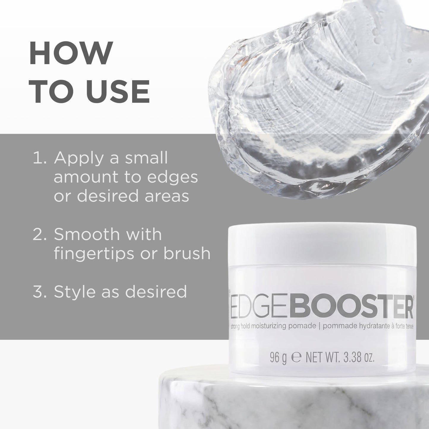 Style Factor EDGE BOOSTER Strong Hold Moisturizing Pomade - Keratin Argan & Chia Seed Oil Formulated Styling Gel for Hydration, High Shine, Edge Beauty & Personal Care Style Factor