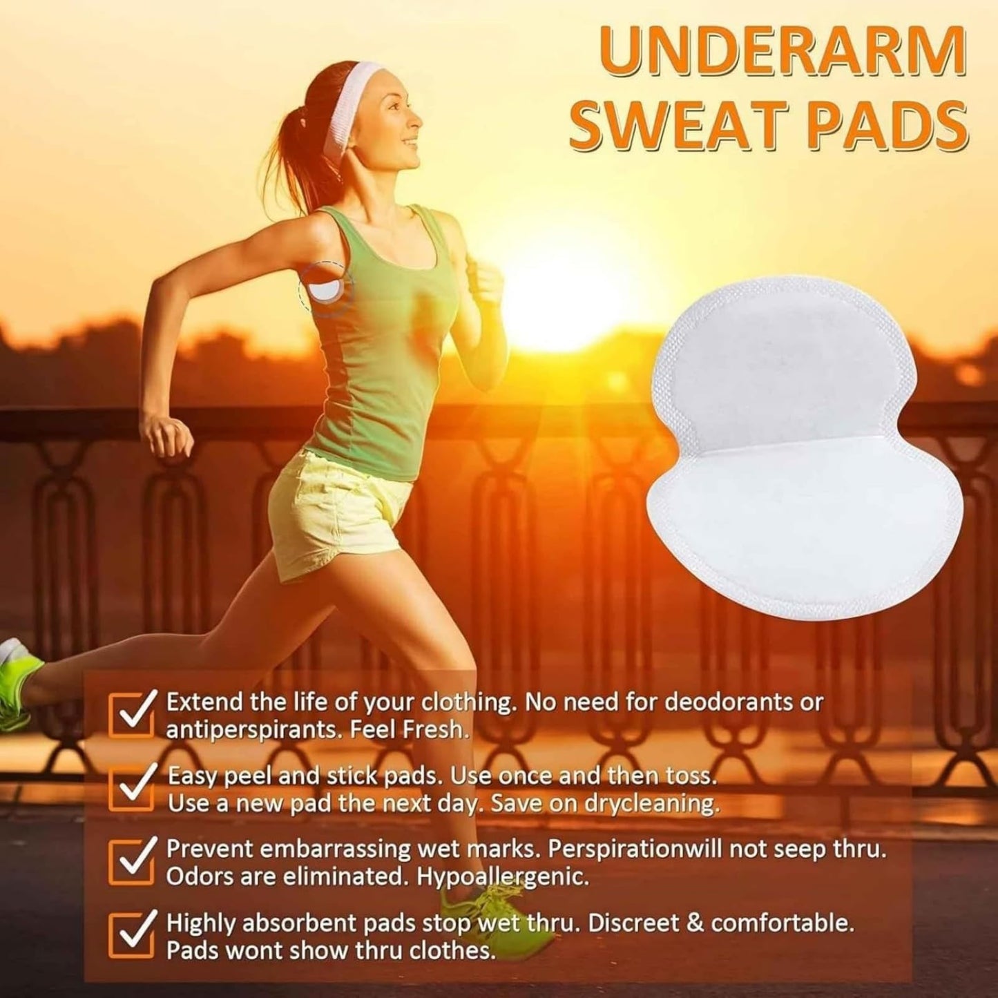 Underarm Sweat Pads for Women [100 Pcs], UOIRMI Armpit Pads for Sweating Women, Disposable Underarm Sweat Pads, Armpit Sweat Pads for A Whole Day Beauty and Personal Care UOIRMI