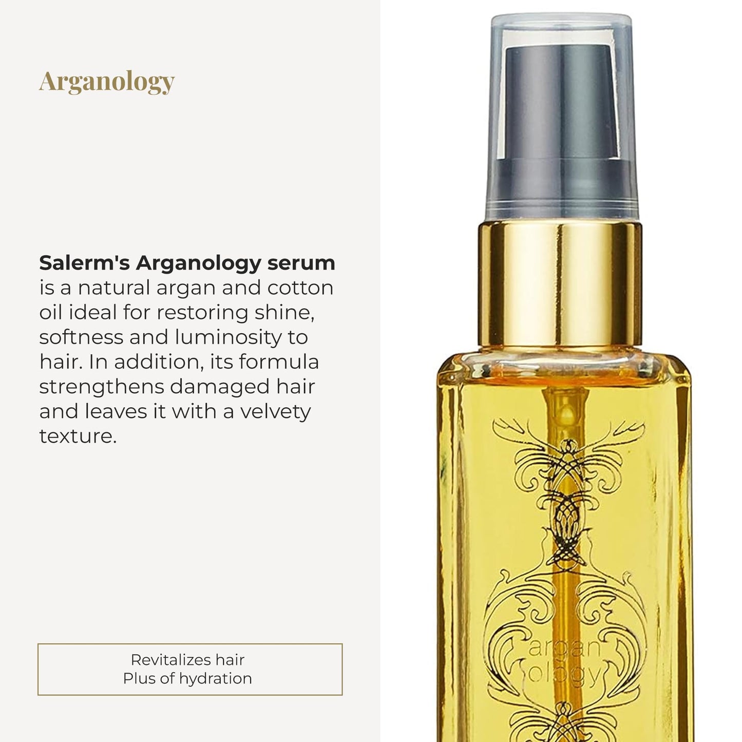 SALERM - Argan Oil Hair Serum - Biokera Arganology - 60 ml - for Very Dry and Damaged Hair - Nutrition and Shine - Revitalizes Hair - Extra Hydration Beauty & Personal Care SALERM
