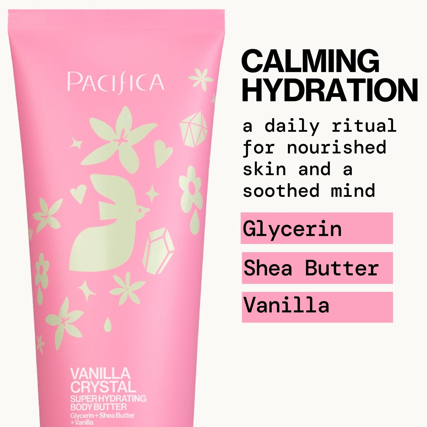 Pacifica Vanilla Crystal Body Butter Lotion - Super Hydrating Moisturizer for Dry Skin, Rich Shea Butter & Vitamin E Formula, Vegan, Cruelty-Free Beauty & Personal Care Pacifica