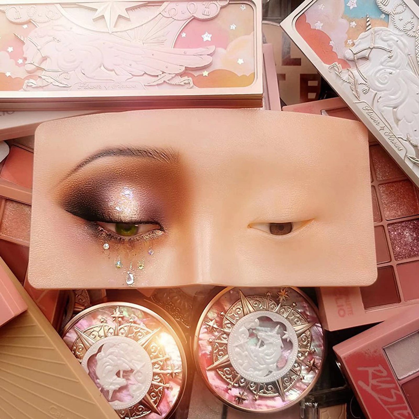 muzlee Face Eyes Makeup Practice Board 3D Realistic Face Skin Board Practice Model for Eyeshadow Eyeliner Eyebrow Lash Mapping Beauty & Personal Care muzlee