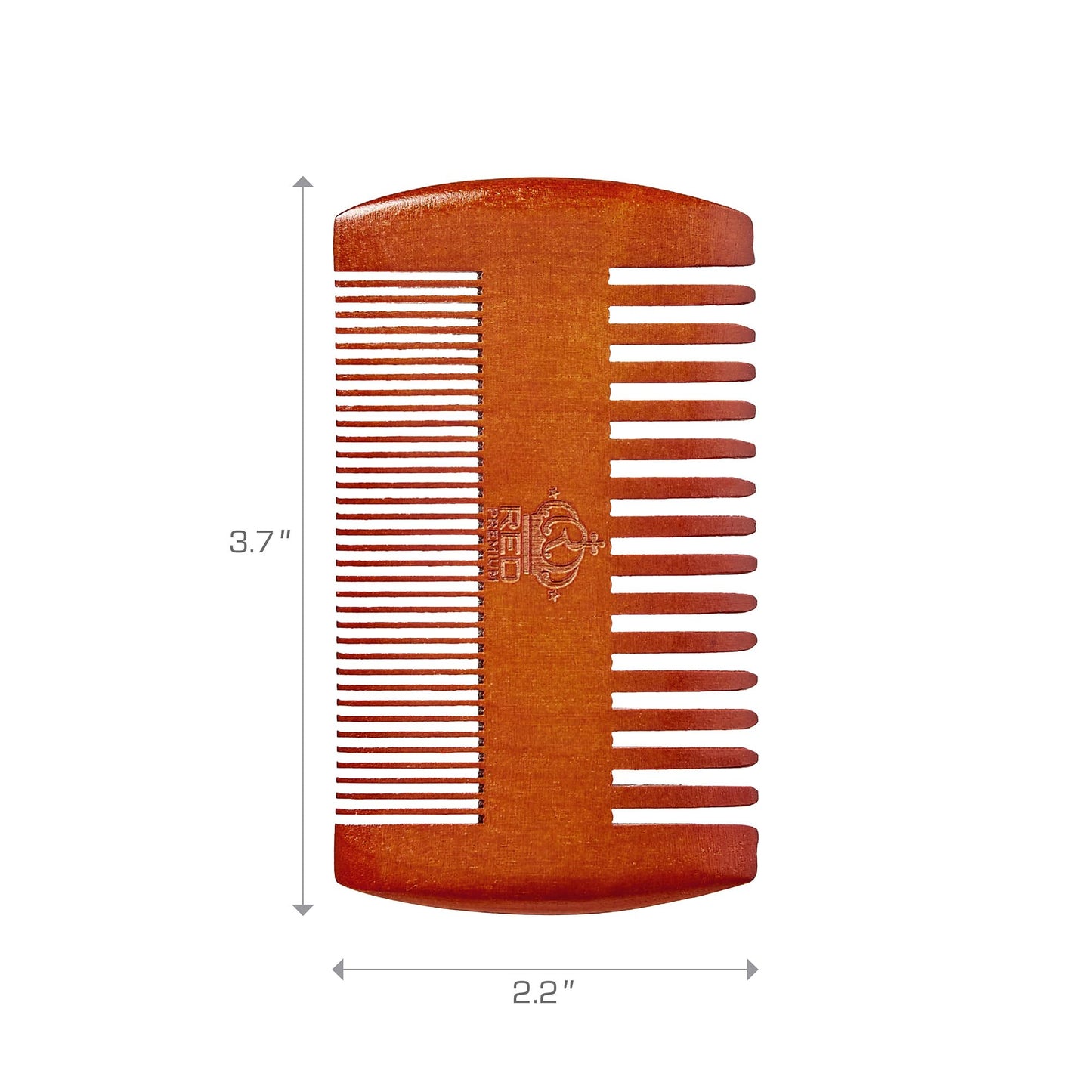 RED by Kiss Premium Wood Men Dual Side Beard Comb, Easy Detangling and Styling, Durable Design for Gentle Beard Hair & Mustache Grooming Essential, No Beauty and Personal Care Red by Kiss