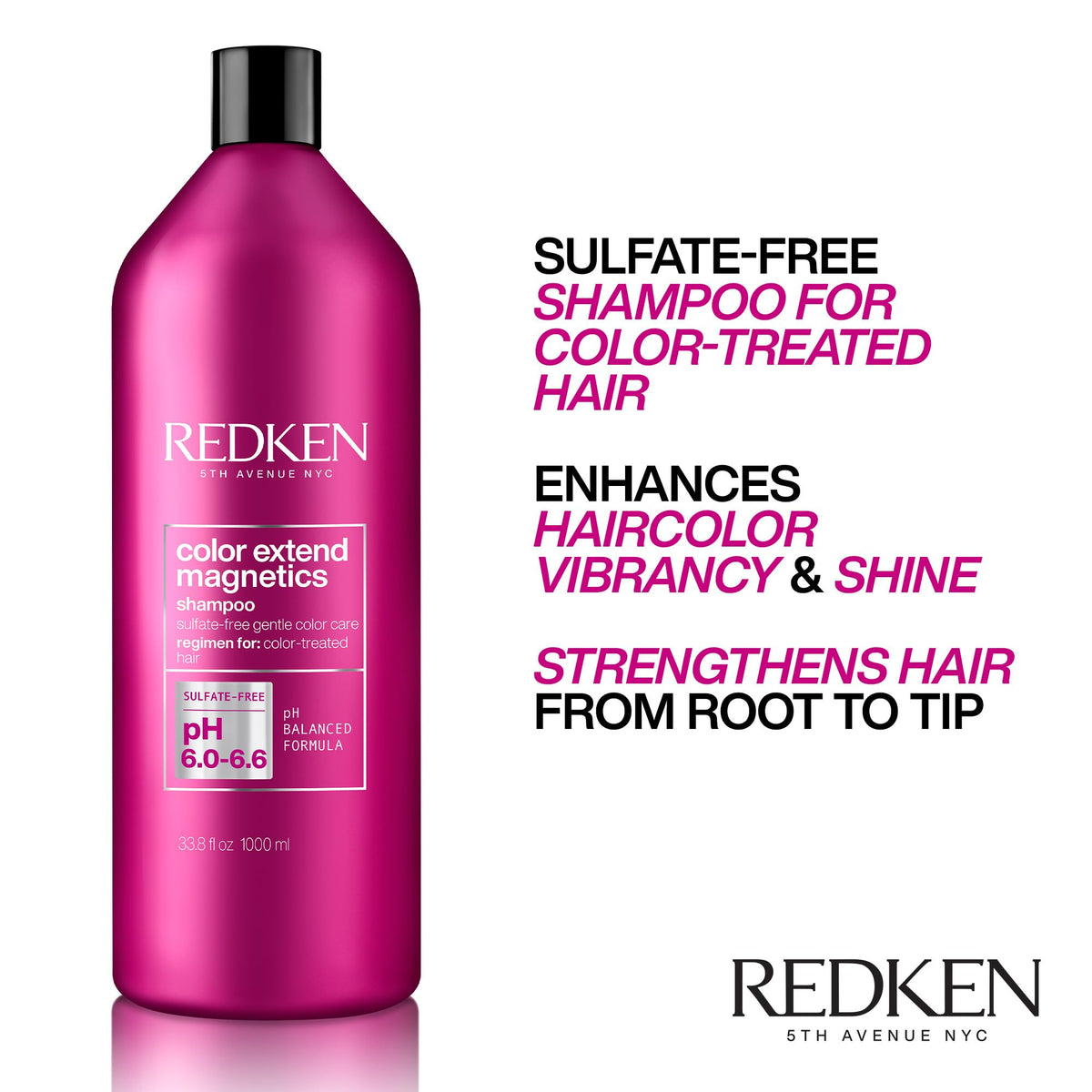 Redken Color Extend Magnetics Shampoo - For Color-Treated, 33.8 Fl Oz