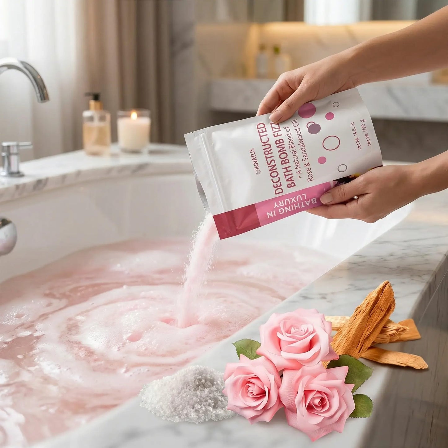 Sea Salt Fizzy Deconstructed Sleeping Beauty Bath Bomb - 14oz Bath Fizz - Infused with Natural Oils for Deep Relaxation (Peppermint) Beauty and Personal Care INNATUS