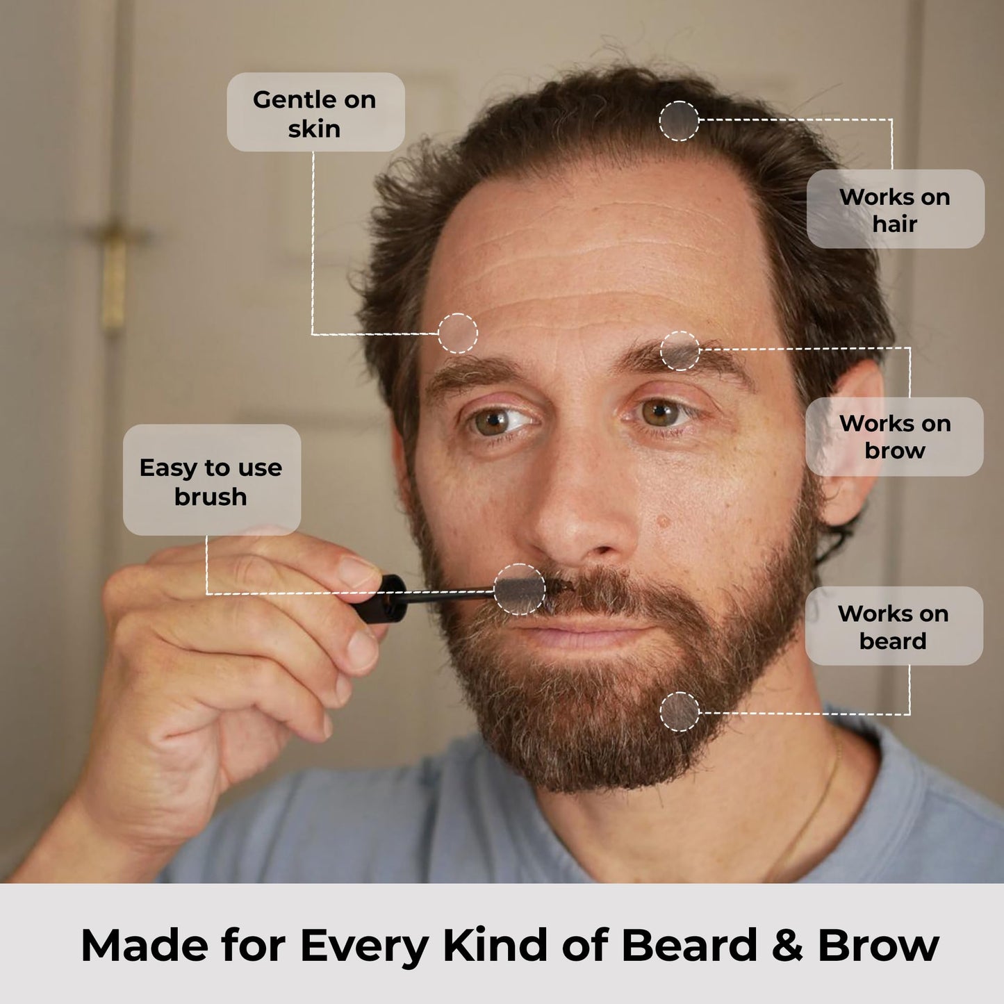 Simpler Hair Color Touch Up Temporary Beard Dye for Men for Gray Hair Coverage - Natural, Clean Ingredients - Hypoallergenic Reusable Instant Beard Beauty & Personal Care SIMPLER HAIR COLOR