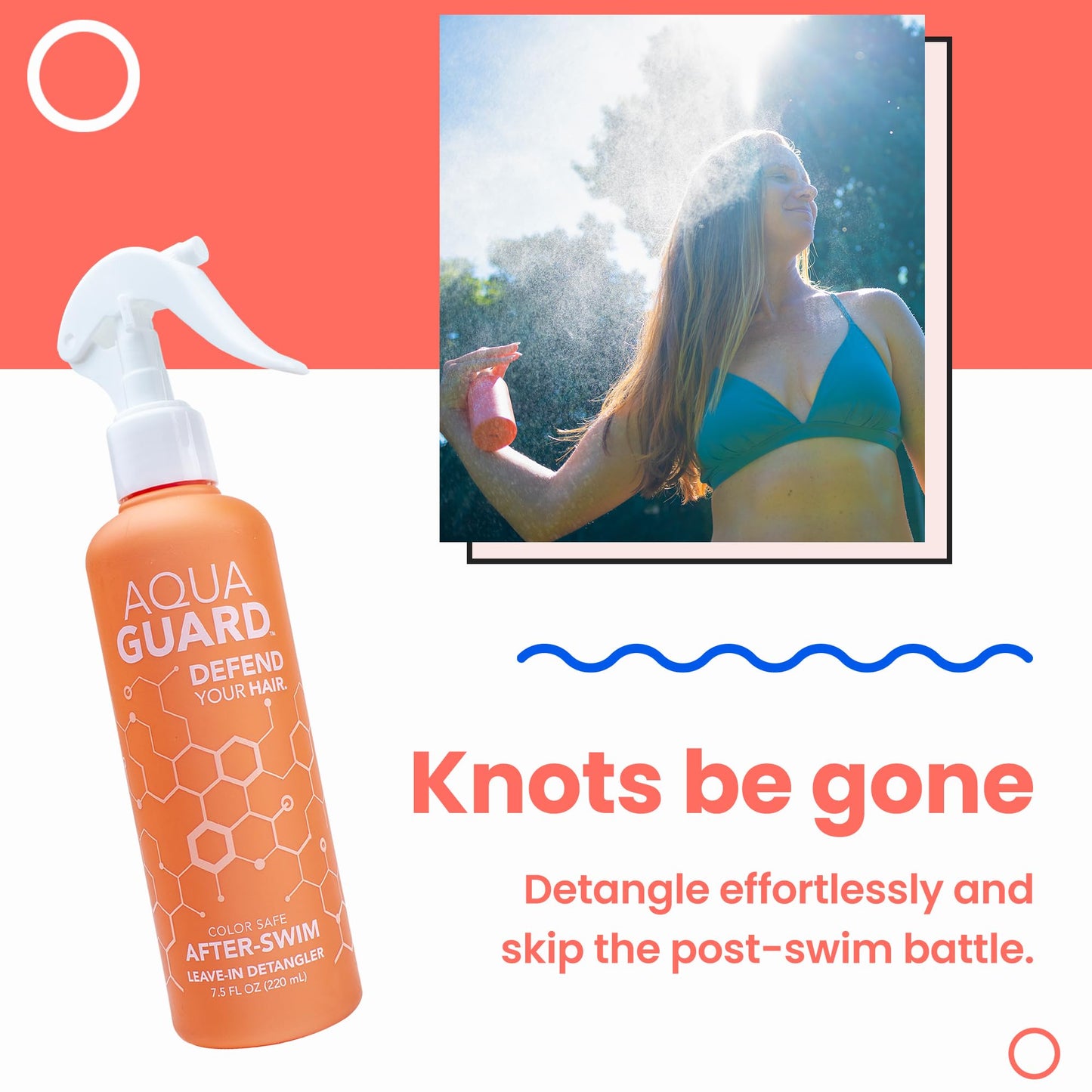 AQUA GUARD Swim Hair Rescue Bundle | Pre-Swim Protection & Post-Swim Repair Kit | Includes Hair Defense, Shampoo, Conditioner, Detangler, Hair Mask Beauty & Personal Care AQUA GUARD