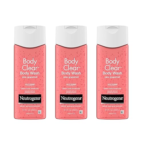 Neutrogena Body Clear Acne Treatment Body Wash with Salicylic Acid Acne Medicine, Pink Grapefruit Body Acne Cleanser to Prevent Breakouts on Back Beauty & Personal Care Neutrogena