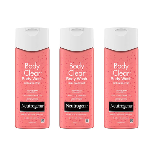 Neutrogena Body Clear Acne Treatment Body Wash with Salicylic Acid Acne Medicine, Pink Grapefruit Body Acne Cleanser to Prevent Breakouts on Back Beauty & Personal Care Neutrogena