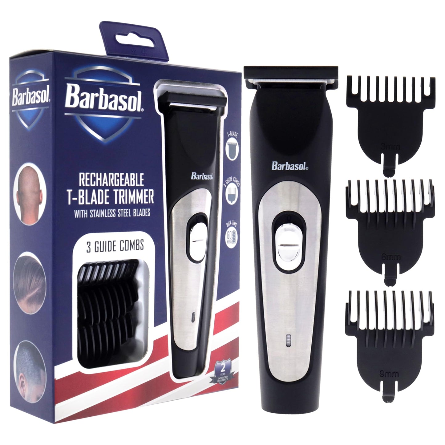 T-Blade Trimmer by Barbasol for Men - 4 Pc Trimmer Tblade, 3 Guides Beauty and Personal Care Barbasol