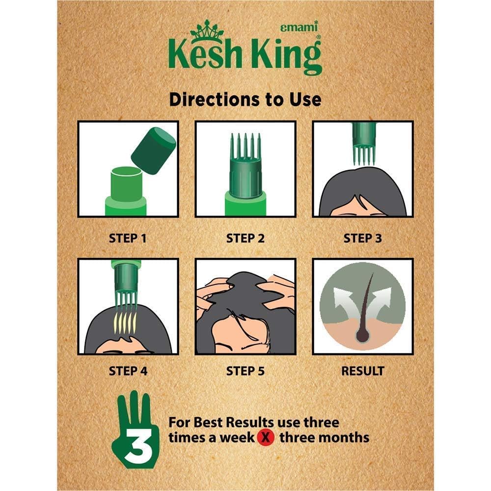 Kesh King Ayurvedic Hair Oil | Herbal Oil with Bhringraj & Amla | Enhance Hair Growth | Reduce Hairfall | Nourishes Scalp | Provides Long & Thick Hair