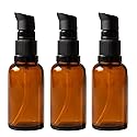 ericotry 3PCS 100ml / 3.34oz Empty Refillable Amber Glass Cosmetic Pump Press Lotion Bottles Makeup Sample Packing Cream Lotion Bath Shower Beauty & Personal Care ericotry