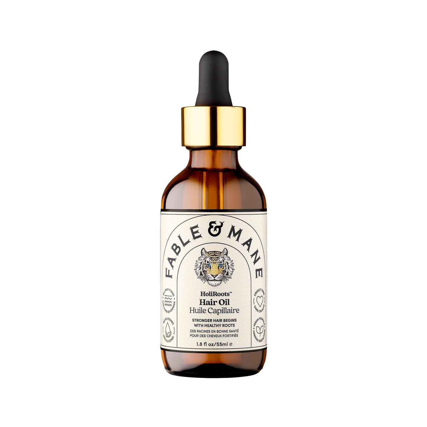 Fable and Mane Hair Oil - HoliRoots Strengthening Serum for Damaged, Frizzy Hair with Ashwagandha, Castor Oil & Scalp Treatment - 1.8FL oz Beauty and Personal Care Fable & Mane